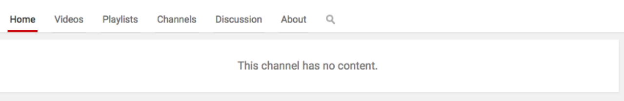 this channel has no content message on YouTube due to a missing channel intro video