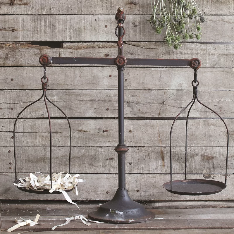 rustic but non-functional balance scale